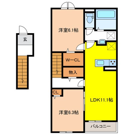 アルドーレⅠの物件間取画像